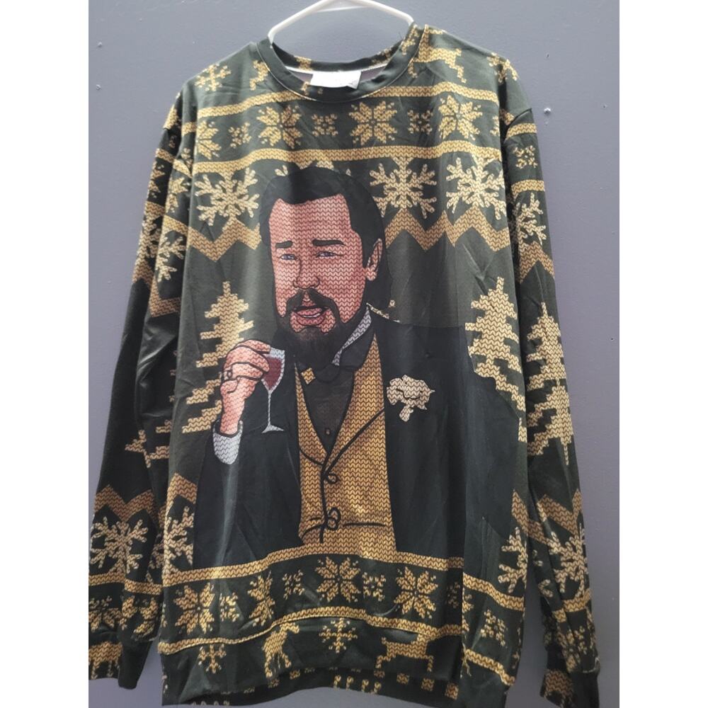 Leonardo DiCaprio Ugly Laughing 3D Sweat Shirt XL Mens Womens Wine DJANGO